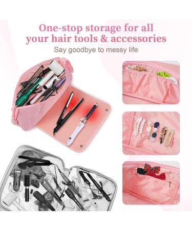 Bestauty 2-in-1 Hair Tools Travel Bag | Heat Resistant Mat for Curling Irons & Straighteners | Pink Storage Solution for Hair Styling Tools - Buy Online on GoSupps.com