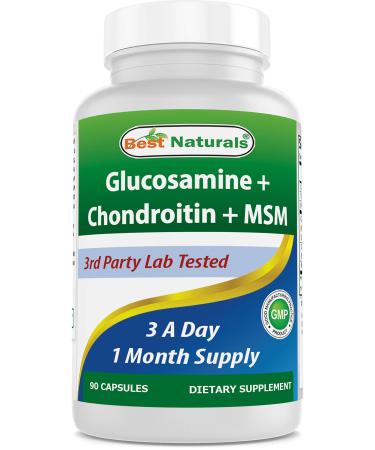 Best Naturals Glucosamine Chondroitin MSM Supplements 2600 mg per Serving 90 Capsules (90 Count (Pack of 1)) Unflavored 90 Count (Pack of 1)