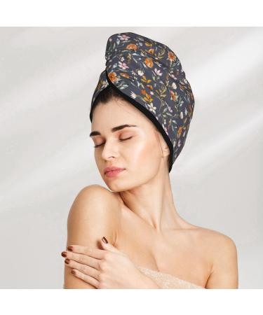 Buy Ultra Plush Microfiber Hair Towel Wrap - Absorbent Twist Turban for Curly Long & Thick Hair | Wildflowers - Fast International Shipping - Buy Online on GoSupps.com