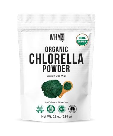 Organic Chlorella Powder, 22 oz, Raw, Premium Superfood Rich in Vegan Protein & Chlorophyll, Non-GMO, Vegan-Friendly Supplement, 312 Servings