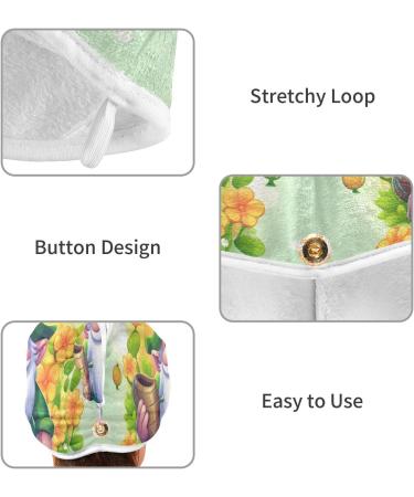 St. Patrick Dwarf Flowers Hair Towel 2 Pack | Super Absorbent Quick Dry Hair Turbans for Women & Girls - Buy Online on GoSupps.com