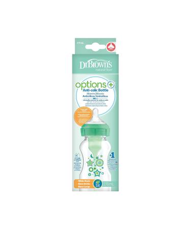 Dr. Brown's Anti-Colic Wide Mouth Baby Bottle - 270 ml Green 0+ Months | International Shipping Available - Buy Online on GoSupps.com