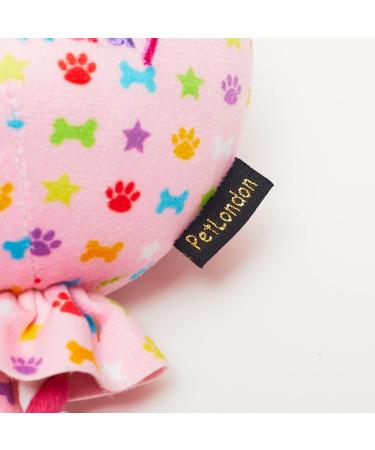 Pet London Birthday Pink Balloon Dog Toy - Celebrate Dog's Happy Birthday - Plush colourful Rainbow Confetti Pattern Dog Party Gift-Perfect Pup Special Day Present-UK Designer Brand-BDAY or Adoption - Buy Online on GoSupps.com