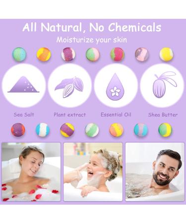 Maisitoo Bath Bombs Gift Set - 14 Natural Essential Oil Bubble Bath Balls for Valentine s Day & Christmas Spa Experience - Buy Online on GoSupps.com