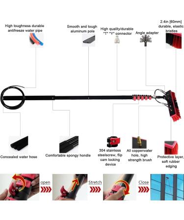 Window Cleaning Pole/Water Fed Telescopic Brush/Extendable Cleaner Conservatory Roof Suitable For Photovoltaic Panel Cleaning Trucks Windows 3.6m 50cm Brush Head 3.6m Rod - Buy Online on GoSupps.com