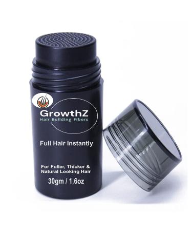 GrowthZ Hair Fibers for Thinning Hair - Natural Formula Hair Fibers  Hair Building Fibers for Thickening Hair  Instant Thicker Fuller Hair  Hair Fibers for Men & Women (Dark Brown)
