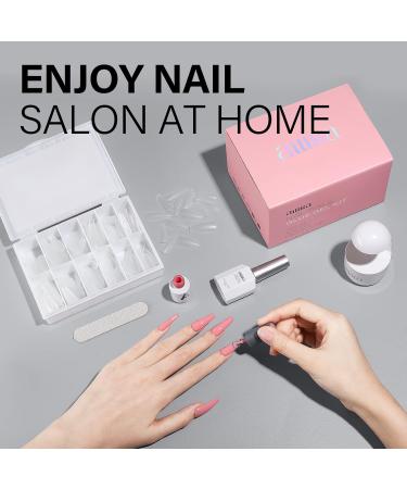 AILLSA Coffin Matte Soft Gel Nail Tips Kit with UV Light - Nail Extension Kit with 4 in 1 Glue Gel for Halloween Nail Art - Buy Online on GoSupps.com