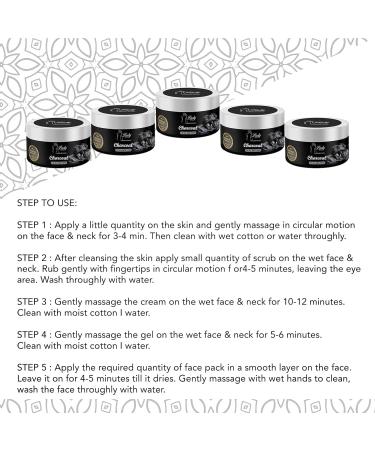 Buy Black Charcoal Facial Kit for Women & Men | Beauty Parlour Set of 5 | 275g - Glow & Refresh Skin - Buy Online on GoSupps.com