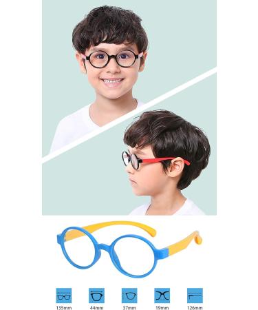 Children's Blue Light Filter Glasses - UV Block TR90 Round Frame for Girls + Anti-Slide Tape & Case - Buy Online on GoSupps.com