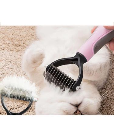 Buy Dog & Cat Double-Sided Fur Comb - Detangling & De-Matting Tool | Small Pink Stripper for Effective Animal Care - Buy Online on GoSupps.com