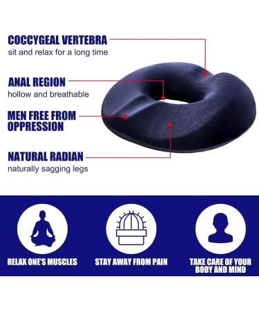 Hemorrhoid Pillow Wheelchair Cushions Premium Memory Foam Washable Donut Seat Cushion for Tailbone Pain Back Pain Relief Blue - Buy Online on GoSupps.com