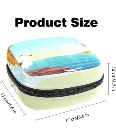 Portable Women's Menstrual Cup & Tampon Storage Bags - Albatros-Vogel Landscape Pattern | Ideal for Teenage Girls - Buy Online on GoSupps.com