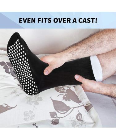 2 Pair Black Lymphedema Socks | Over Calf, 21 Girth | Stretches for Swollen Feet - Buy Online on GoSupps.com