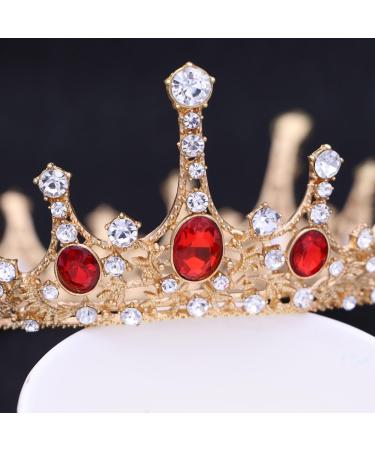 Frcolor Queen Crowns | Rhinestone Baroque Vintage Wedding Tiara & Crowns in Red - International Shipping Available - Buy Online on GoSupps.com