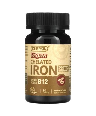 Deva Nutrition LLC- Vegan Chelated Iron 29 mg 90 tabs