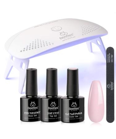 Beetles Nude Pink Gel Nail Polish Kit with UV LED Light and Base Gel Top Coat Starter Kit, Soak Off Popular Nude Pink Gel Polish Set with Nail Lamp Nail File for DIY Home Manicure Halloween Nails Gift for Women B-Nude Pink - Buy Online on GoSupps.com