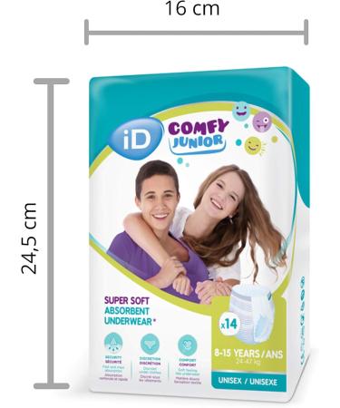 iD Comfy Junior Underpants for Ages 8-15 | 14-Piece Pack - Comfortable & Secure International Shipping - Buy Online on GoSupps.com