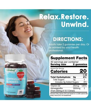 careleaf Non-Melatonin Sleep Aid Gummies with Free Ashwagandha Gummies - Buy Online on GoSupps.com