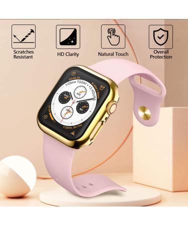 2 Pack Gold Tempered Glass Case for Apple Watch 44mm Series 6/5/4/SE - Full Coverage Screen Protector & Shockproof Bumper - Buy Online on GoSupps.com