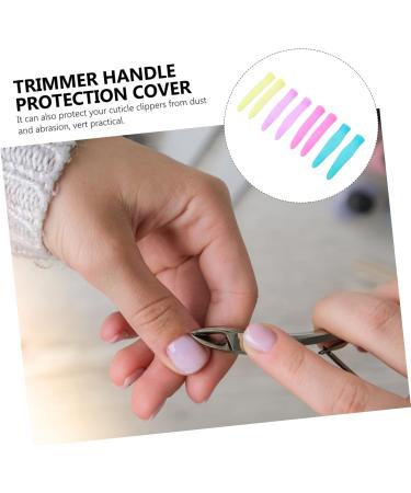 Mikinona 4 Pairs Cuticle Nipper Handle Sleeve Scissor Scissor Tip Protectors Cuticle Sewing Embroidery Trimmer Handle Silicone Cover Silica Gel Nail Clippers Pouch - Buy Online on GoSupps.com