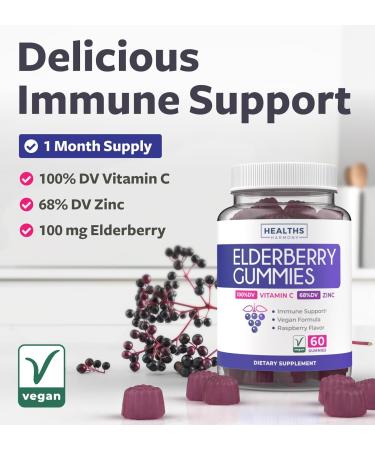 Elderberry Gummies & Black Seed Oil (1-Month Supply) Immunity Power Duo - Elderberry Gummies for Adults with Vitamin C & Zinc (60 count) & Black Seed Oil - Premium Cold-Pressed Nigellia Sativa Oil - Buy Online on GoSupps.com