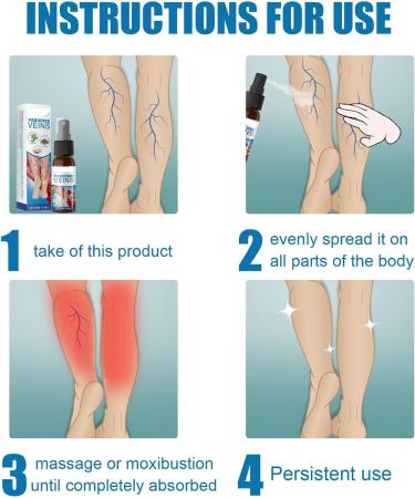 Spray de Traitement des Varices Spray apaisant pour Les Varices Kit Naturel d limination des Varices Am liorer la Circulation Sanguine pour Les Femmes et Les Hommes - Buy Online on GoSupps.com