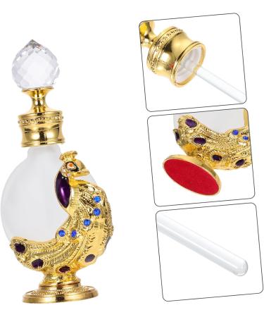LALADEFIEE 1pc Peacock Essential Oil Bottle Dropper Bottle Liquid Dispenser Perfume Bottle Glass Empty Holder Liquid Bottle Liquid Holder 3.1x10.5cm Golden - Buy Online on GoSupps.com