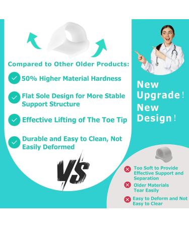 Byehambuni Big Hammer Toe Straightener | Hammer Toe Corrector for Women & Men | 6 Large Toe Cushions & Protectors White - Comfortable Correction for Curled Toes - Buy Online on GoSupps.com