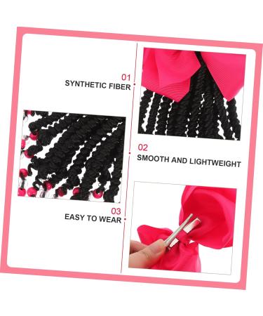 ibasenice Ponytail Beads and Dreadlocks Wig Hair Ribbons Decor Ponytail Hair Extension Ponytail Hair Accessories Ponytail Hairpiece Band Womens Braid Extensions Lengthen 21.00X14.00X2.00CM Rosy - Buy Online on GoSupps.com