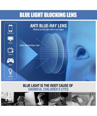 Duco Tr90 Blue Light Blocking Glasses for Kids | Anti-Glare Gaming Glasses for Boys & Girls Ages 5-10 | K028 Blue Yellow - Buy Online on GoSupps.com