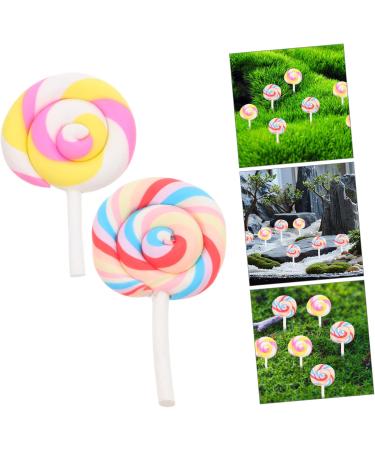 Levemolo 20 Pcs Rainbow Swirl Shape Lollipops Miniature Home Decorations for Fairy Tale Decoration Random Style - Buy Online on GoSupps.com