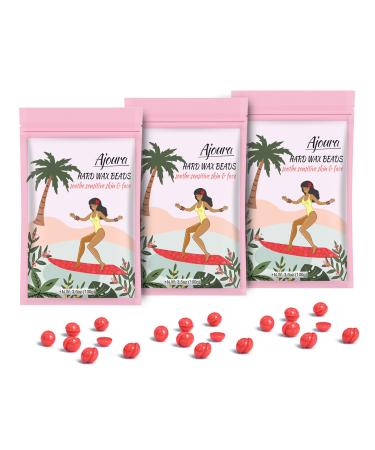 300g Hard Wax Beads, Ajoura Wax Beans for Coarse Hair Removal, Waxing Beads for Brazilian Bikini Full Body Face Eyebrow Armpit Leg Back and Chest, Refilling Rose Pink Wax for Any Wax Warmer