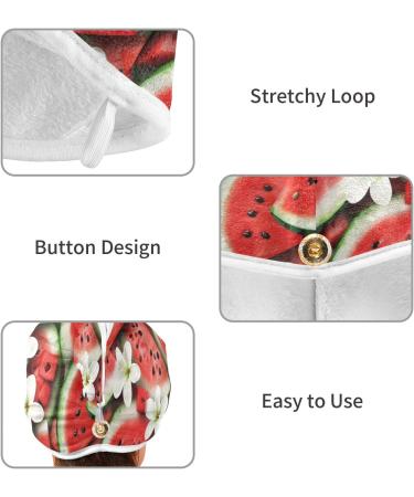 Plumeria Watermelon Hair Towel 2 Pack | Super Absorbent Quick Dry Hair Turbans for Women & Girls - Buy Online on GoSupps.com