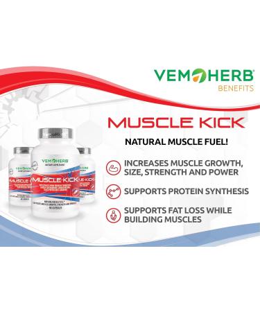 Muscle Kick - Beta Ecdysteron & Bulgarian Tribulus 50:1 Extract | Natural Anabolic for Muscle Building Energy & Power - 90 Capsules - Buy Online on GoSupps.com