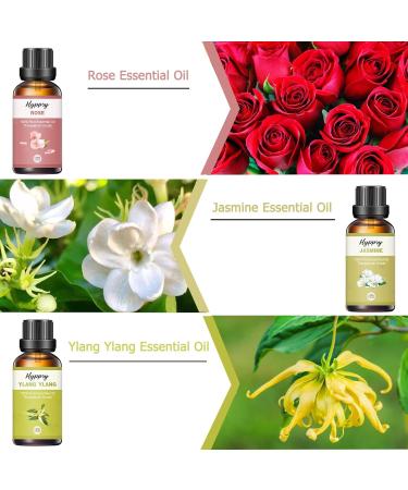 Floral Essential Oils Set - 3 x 30ml Premium Aromatherapy Scents for Diffusers, Home and Skin Care - Buy Online on GoSupps.com