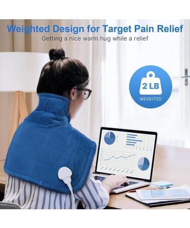DESUNIC Weighted Heating Pad for Neck and Shoulder Pain Relief - 6 Heat Settings, Auto-Off Timers - Ideal Gift for Mom, Dad, Women, Men - Birthday Gift - Buy Online on GoSupps.com