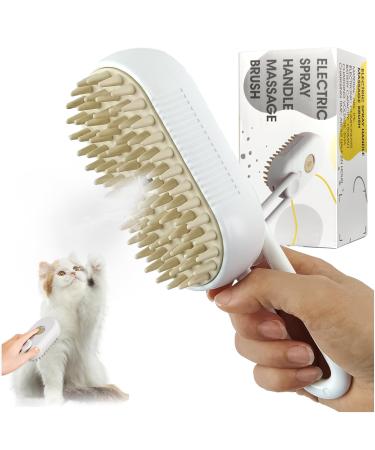 Cat Steam Brush 3 In1 Steamy Cat Brush Rechargeable Cat Brush With Spray Dog Brush Self Cleaning Steam Cat Brush Multifunctional Cat Grooming Brush for Massages Treatments Eliminate Flying Hair