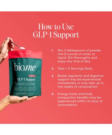 Bio.me GLP-1 Support Powder & Synbiotic Capsules - Raspberry Fiber (24 Servings) + Collagen Enzymes B Vitamins - 3-in-1 Prebiotics & Probiotics for Gut Health Energy Immune Support (60 Caps) - Buy Online on GoSupps.com