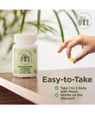 ORE Oregano Oil Softgels 80% Carvacrol | Wild Mexican Oregano | Herbal Immune & Respiratory Support | Natural Supplement | Non-GMO Gluten-Free | 65 Easy-to-Swallow Capsules - Buy Online on GoSupps.com