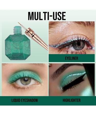  FADVAN FADVAN No.6 Glitter Metallic Eyeliner Green Long-Lasting Metallic Glitter Eyeliner Extremely Fine Can Be Used As Liquid Eyeshadow (Green) - Buy Online on GoSupps.com