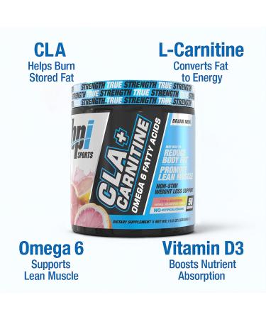 BPI Sports CLA+Carnitine CLA L Carnitine & Linoleic Acid L Carnitine Supplement for Weight Loss Metabolism & Lean Muscle Caffeine Free Pink Lemonade 50 Servings 12.34 oz - Buy Online on GoSupps.com