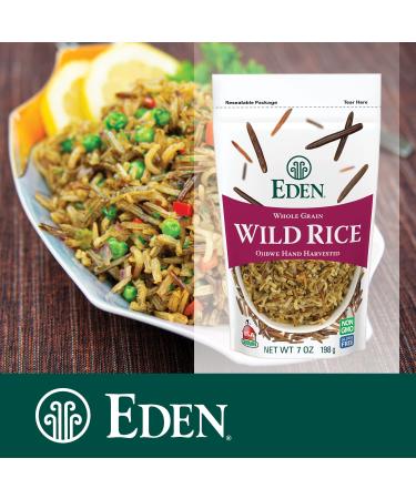 Eden Wild Rice 7 oz Bag - Hand Harvested, Wood Fire Parched, 100% Whole Grain - Buy Online on GoSupps.com
