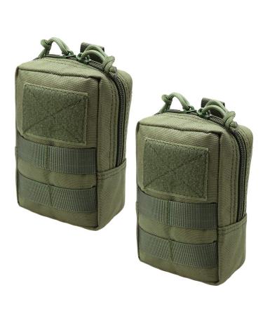 MAGARROW Tactical Molle Pouch Multifunctional Hanging Waist Bag Green- 2pcs