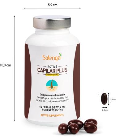  Salengei ACTIVE CAPILAR PLUS - For hair care | Vitamin D zinc and selenium | 60 pearls | With Natursyn oil extracts contains Serenoa Repens extract biotin and other vitamins - Buy Online on GoSupps.com