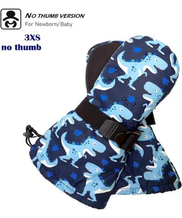 Highcamp Waterproof Snow Mittens for Toddlers XS (3-4 Y) - Dino Design - Buy Online on GoSupps.com