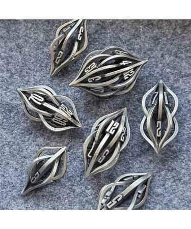 Thyggzjbs Arcanum Metal Dice Set - 3D Printed Hollow Polyhedral DND RPG MTG Game Dice (Ancient Silver) - Creative Craft Decor for Table Games - Buy Online on GoSupps.com