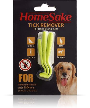HomeSake Tick Removal Tool for Pets & Humans | Pain-Free & Chemical-Free | Removes Entire Tick Head & Body | Pack of 3 One Size - Buy Online on GoSupps.com