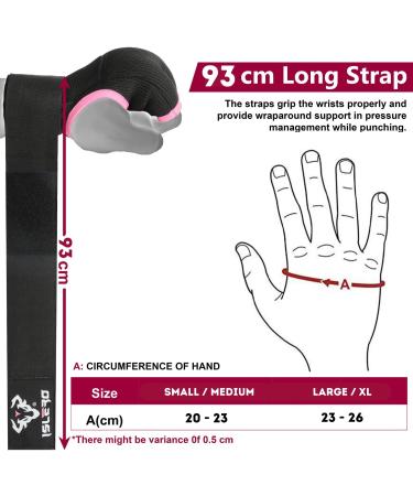 Islero Boxing Bandages 93cm Fast Long Wrist Loops Gel Inner Gloves Padded Protection for Muay Thai MMA Martial Arts Boxing & Speedbag S/M Rose - Buy Online on GoSupps.com