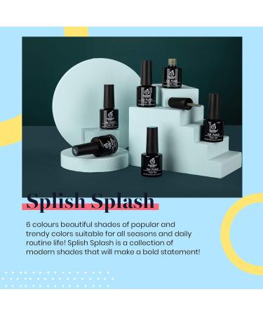 Beetles Gel Nail Polish Set- Summer Splish Splash Collection 6 Pcs Glitter Bule Nail Gel Polish Kit Soak Off UV LED Lamp Gel Nail Kit Nail Art Manicure Salon DIY at Home Gifts for Women A-Splish Splash - Buy Online on GoSupps.com