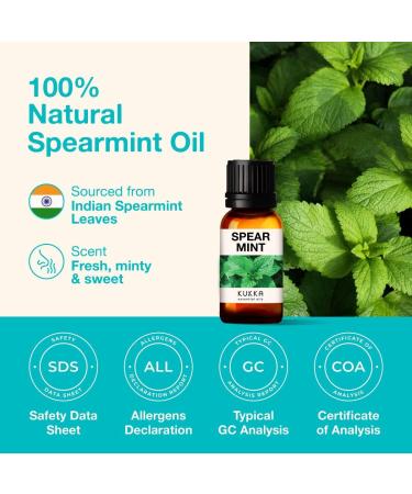 Kukka Spearmint Essential Oil - 100% Natural Aromatherapy for Skin Care, Bath Bombs, Soaps, and Candles - 10ml - Buy Online on GoSupps.com